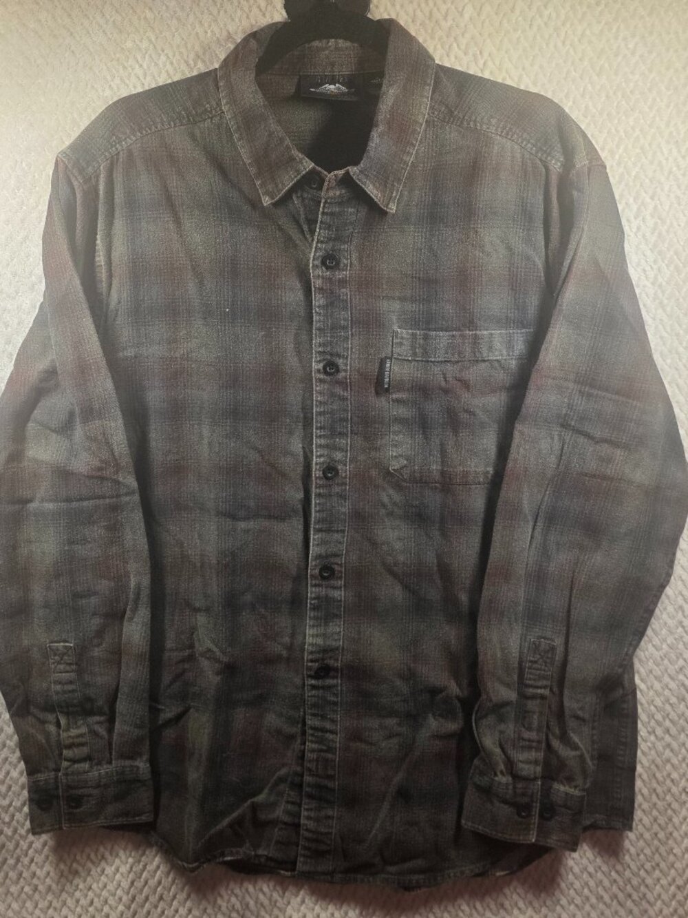 Harley-Davidson Men's Size L Plaid Flannel Long Sleeve Button Down Shirt Gray